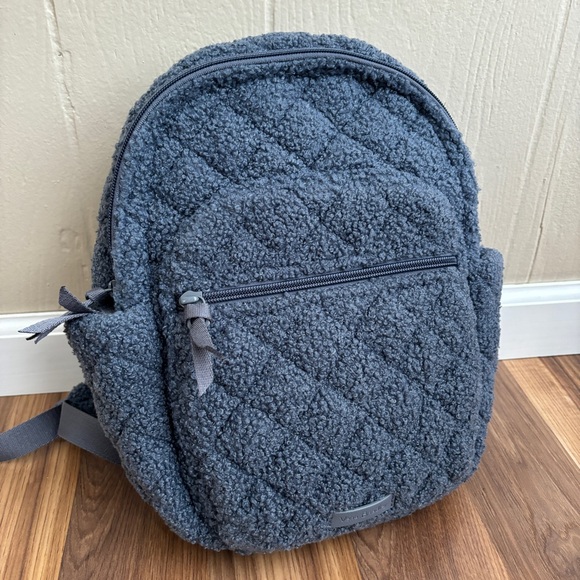 Vera Bradley Handbags - Vera Bradley Teddy Fleece Sherpa Small Backpack in Thunder Blue
